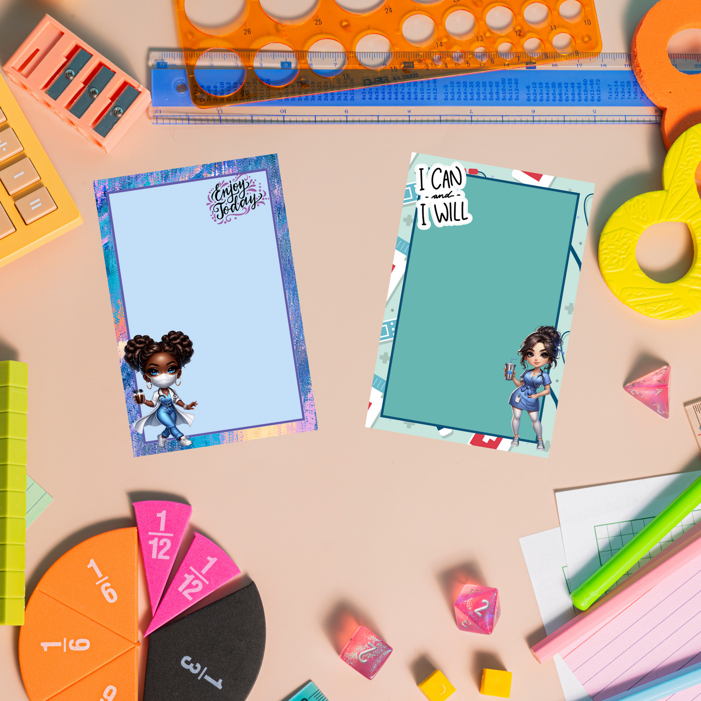 💖🩺 Chibi Nurse Notepad Collection | 4x6 Cute Pads | 25 Adorable Designs | 50 Pages 🌈💊