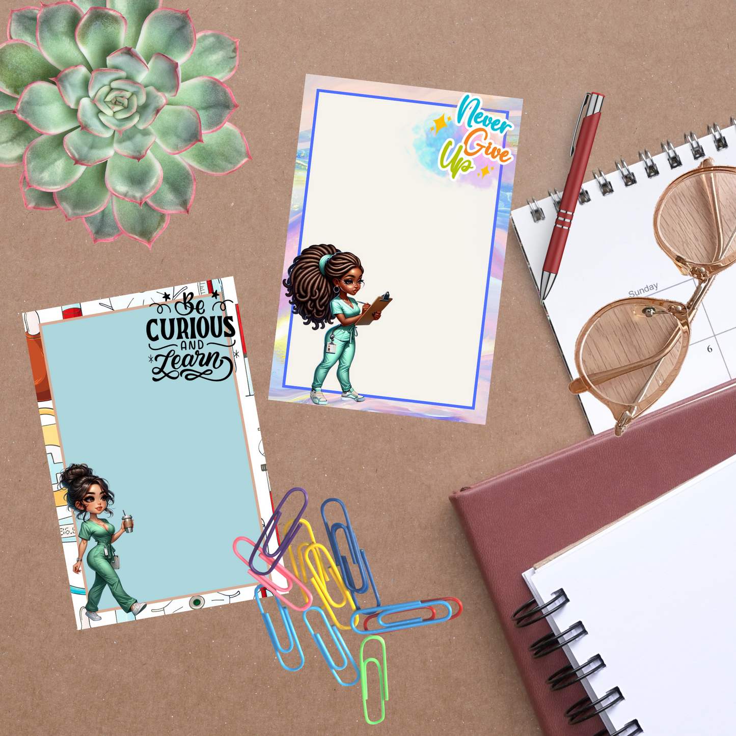 💖🩺 Chibi Nurse Notepad Collection | 4x6 Cute Pads | 25 Adorable Designs | 50 Pages 🌈💊