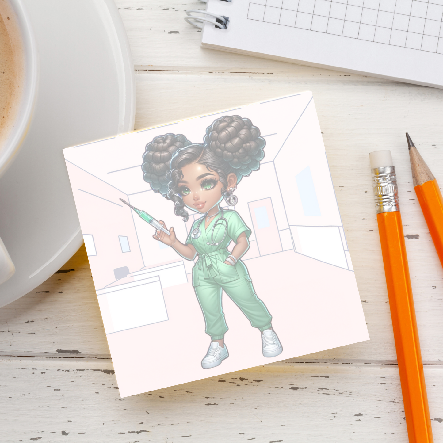 Chibi Nurse Notepad 3x3