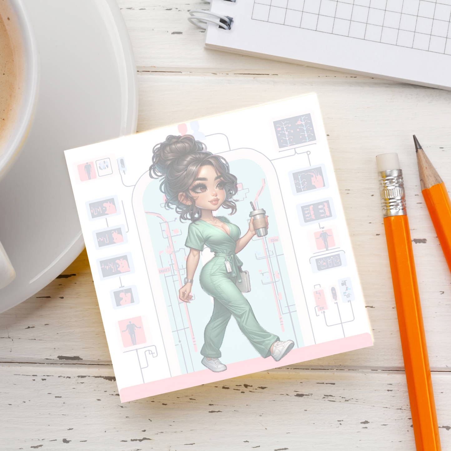 Chibi Nurse Notepad 3x3