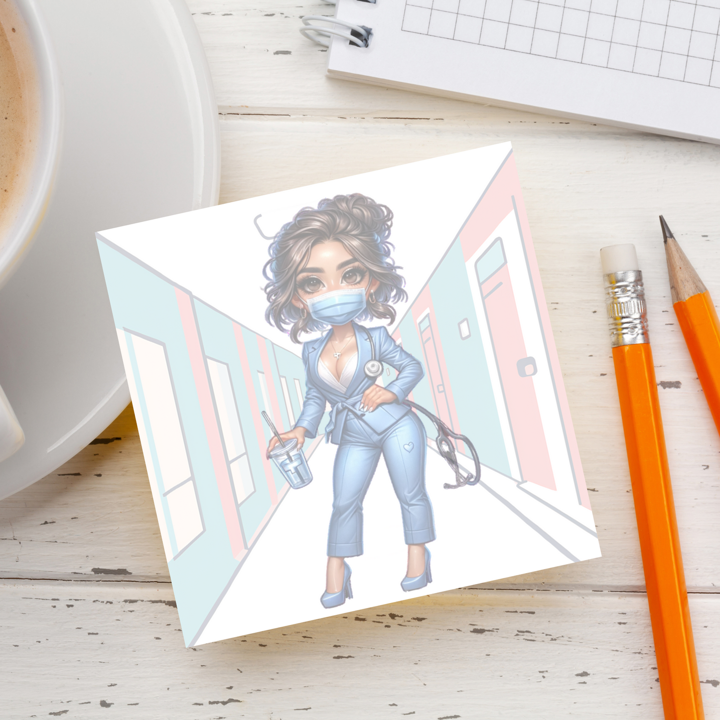 Chibi Nurse Notepad 3x3