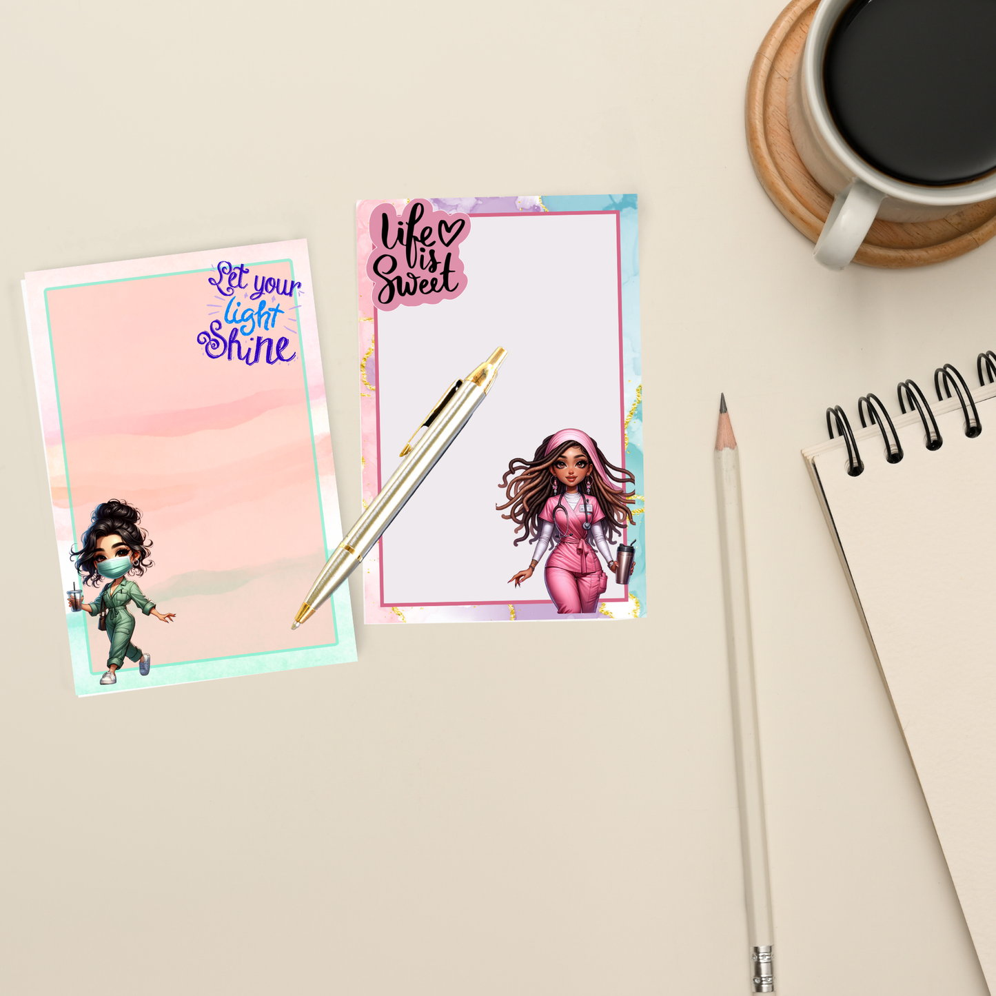 💖🩺 Chibi Nurse Notepad Collection | 4x6 Cute Pads | 25 Adorable Designs | 50 Pages 🌈💊