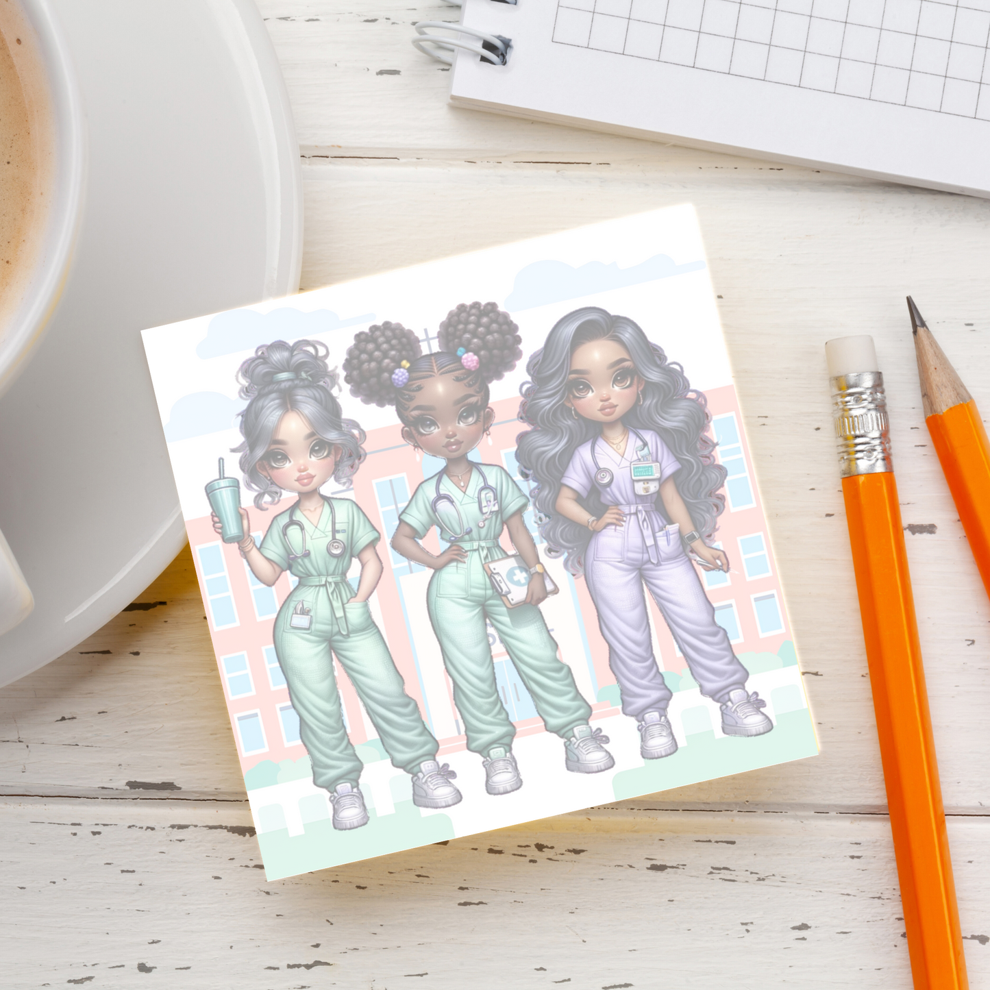 Chibi Nurse Notepad 3x3