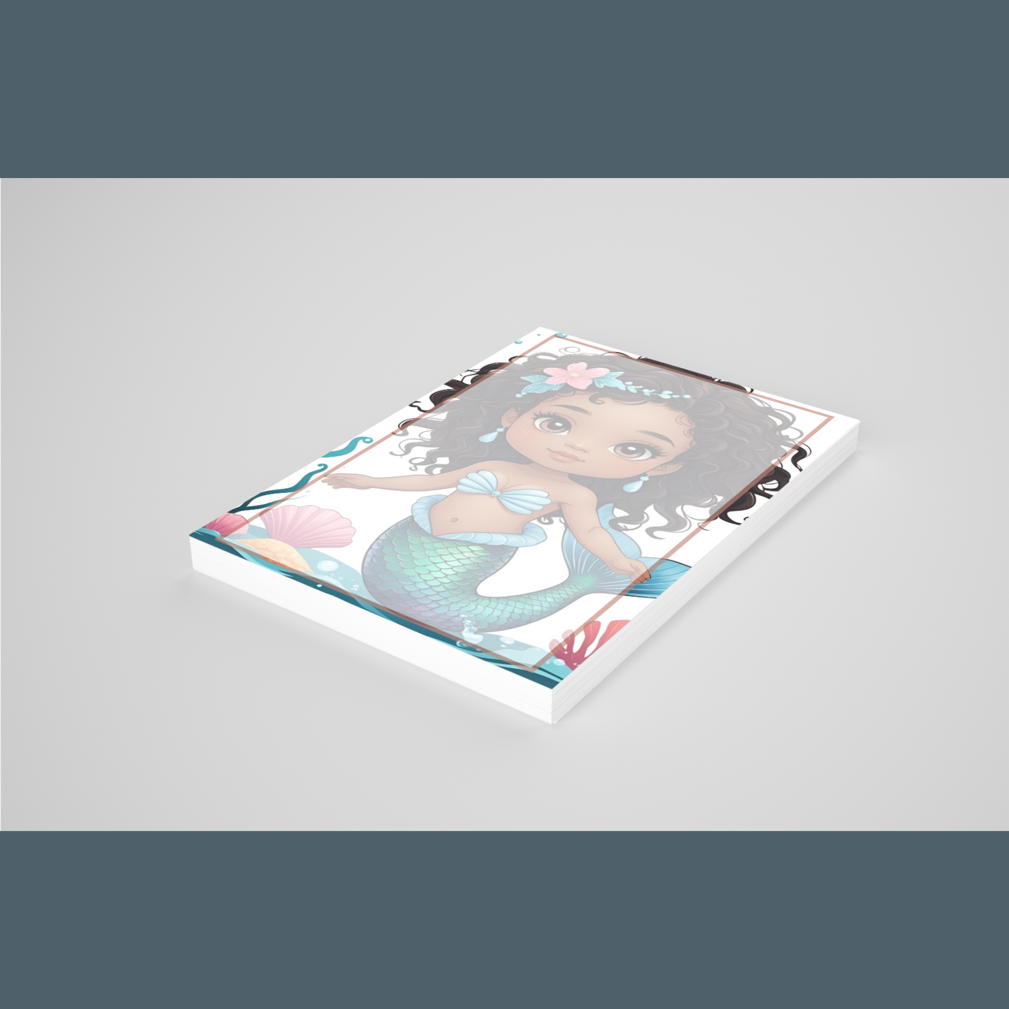 ππ§πΏββοΈ Chibi Mermaid Notepad  Version C| Brown Girl Magic | 4x6 | 50 Pages Cute Kawaii Stationery | Gift for Mermaid Lovers πβ¨