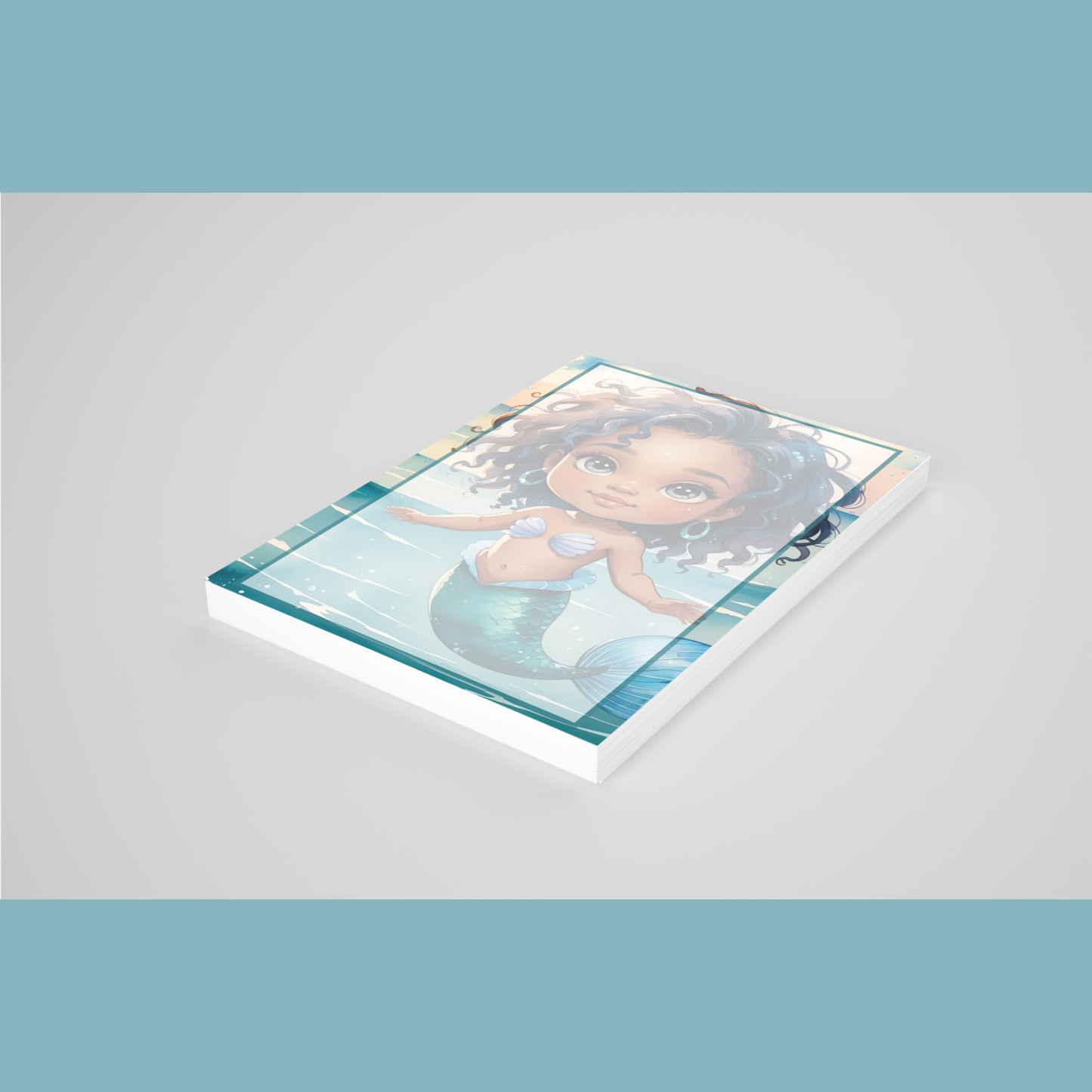 ππ§πΏββοΈ Chibi Mermaid Notepad  Version C| Brown Girl Magic | 4x6 | 50 Pages Cute Kawaii Stationery | Gift for Mermaid Lovers πβ¨