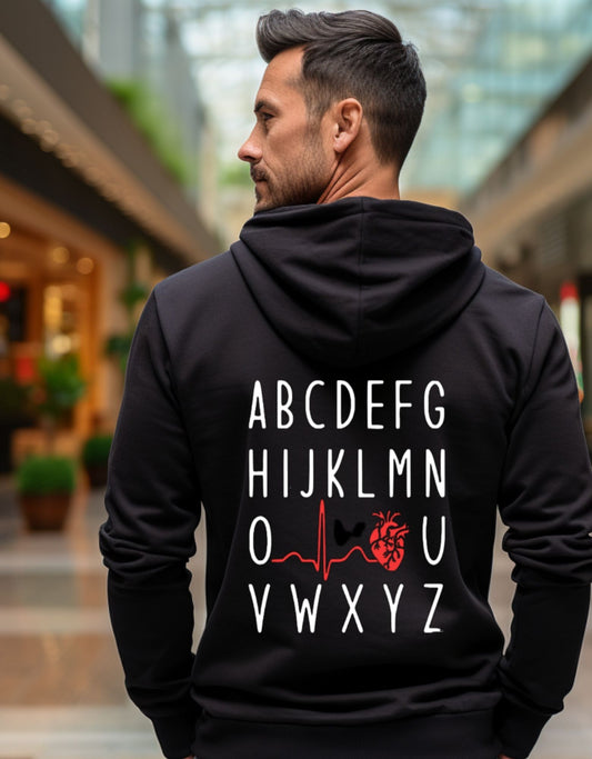 Zip up ABC's of EKG hoodie