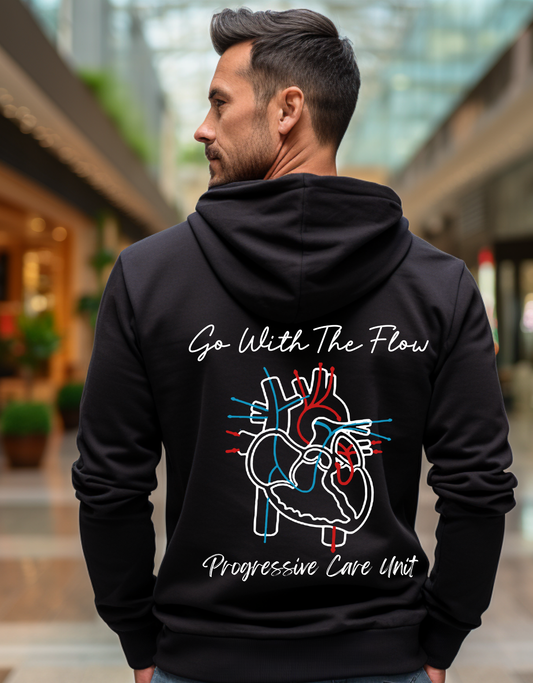 Zip up "Go with the Flow" hoodie