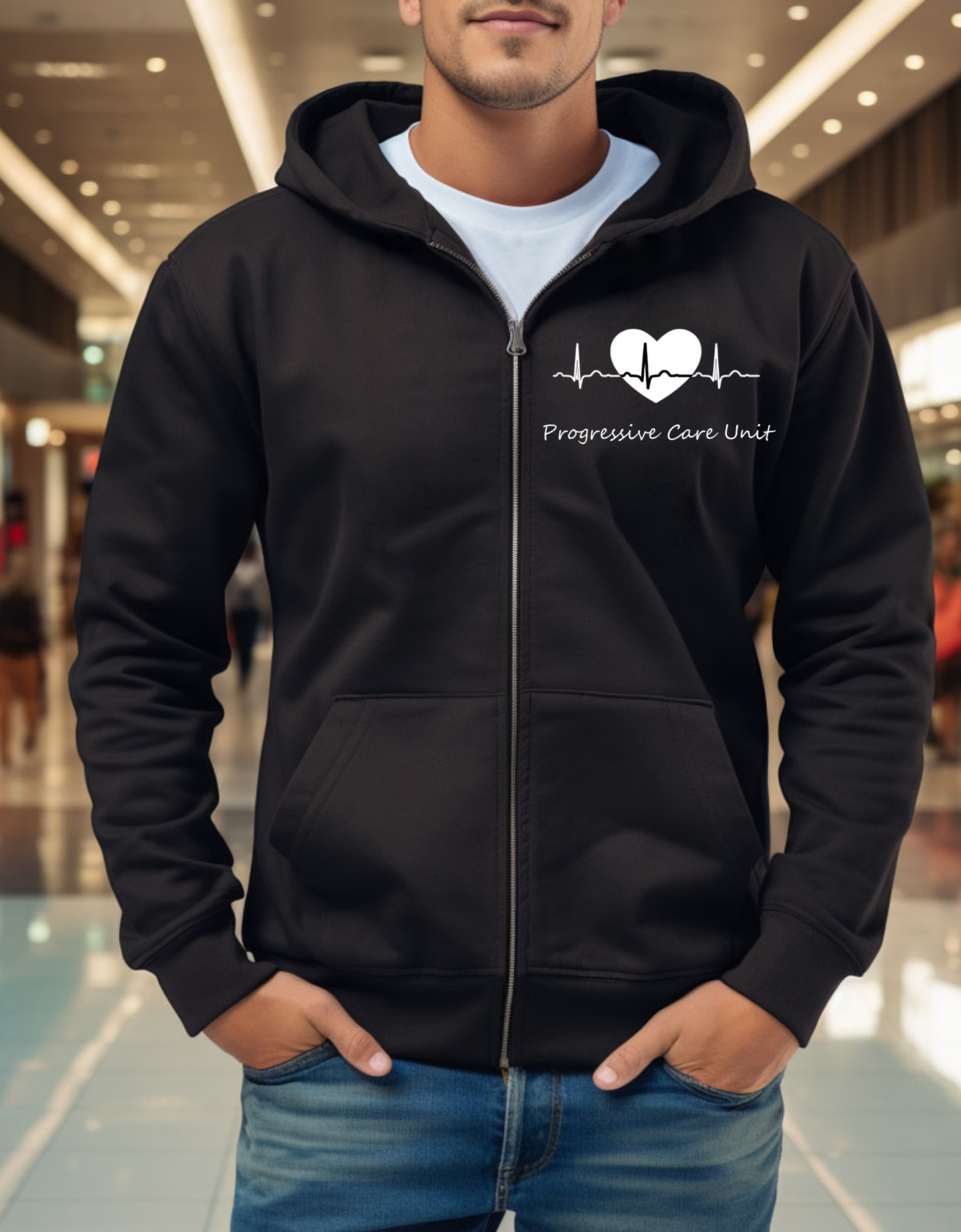 Zip up "Go with the Flow" hoodie