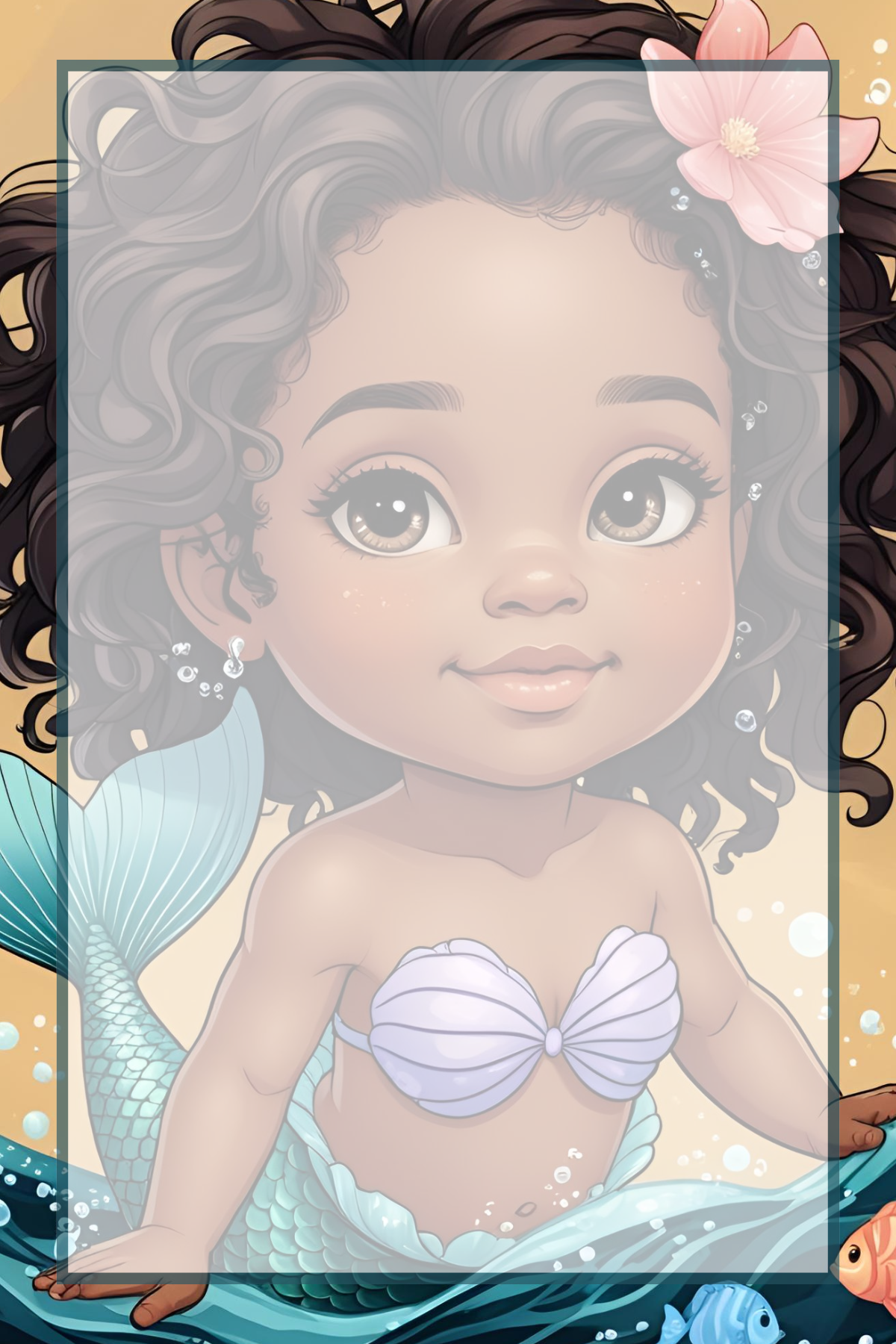 π§πΎββοΈβ¨ Brown Girl Magic Chibi Mermaid Notepad β Version D, 4x6, 50 Pages, 5 Afro-Mermaid Designs ππ