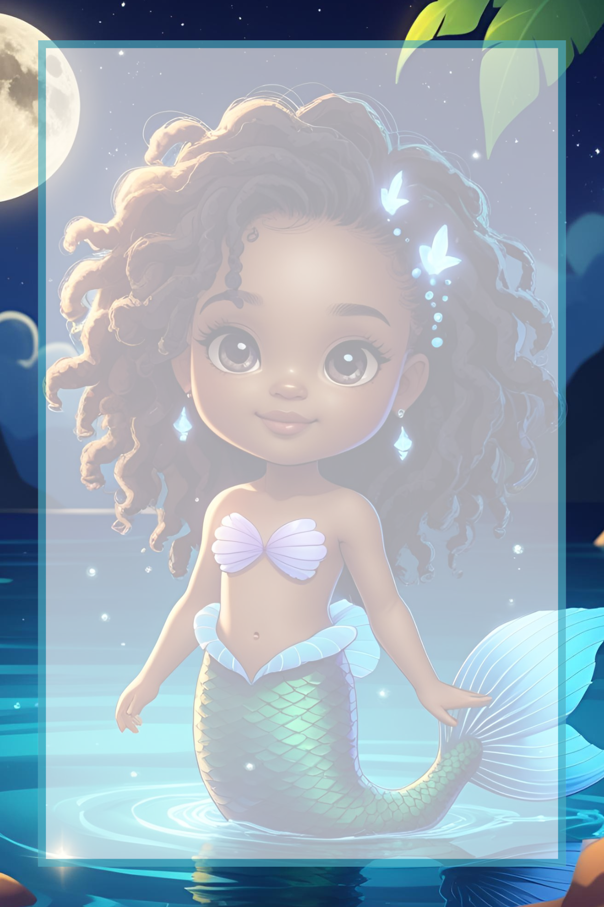π§πΎββοΈβ¨ Brown Girl Magic Chibi Mermaid Notepad β Version D, 4x6, 50 Pages, 5 Afro-Mermaid Designs ππ
