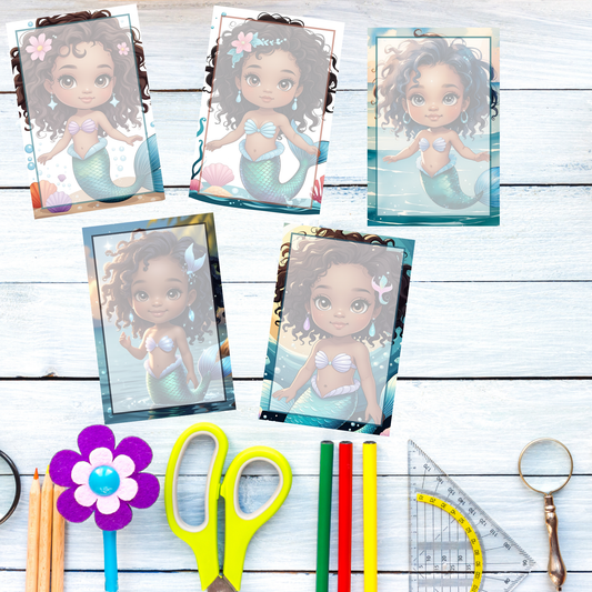 ππ§πΏββοΈ Chibi Mermaid Notepad  Version C| Brown Girl Magic | 4x6 | 50 Pages Cute Kawaii Stationery | Gift for Mermaid Lovers πβ¨