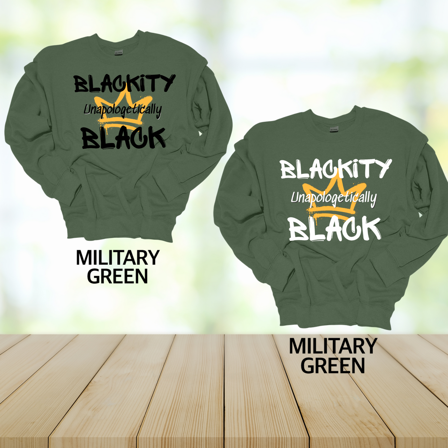 Unapologetically Blackity Black Crew neck sweatshirt (unisex)